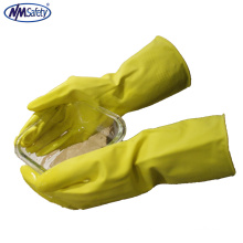 NMSAFETY lange Manschette Haushalt gelbe Latex Gummihandschuhe für den Wascheinsatz